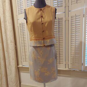 Silk Sleeveless Outfit with Wraparound Skirt 8P